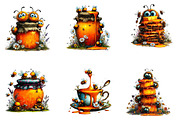 Whimsical Bee and Honey Clipart, a Seasonal Illustration by CreationArt (Thumbnail 4 of 5)