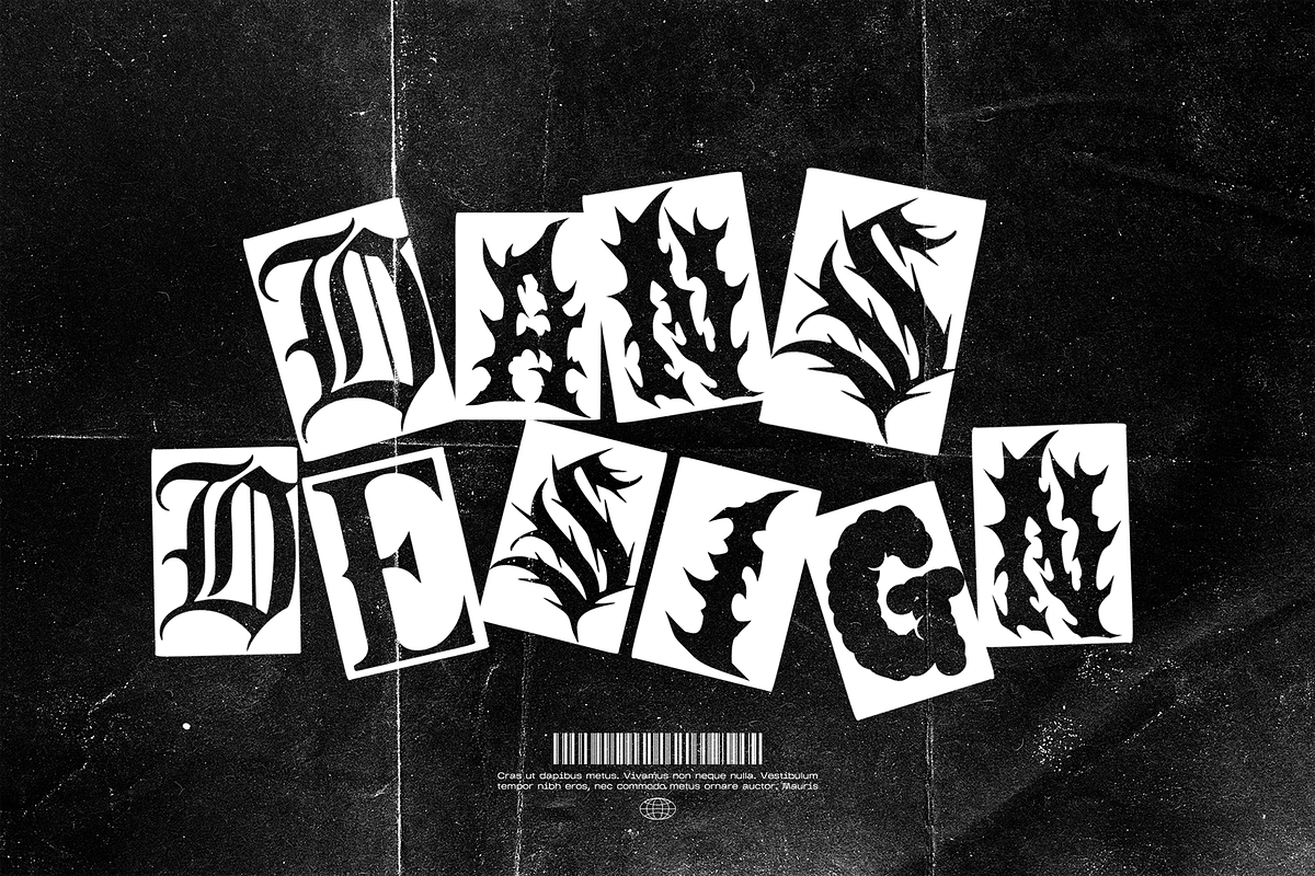 Barnx Letter Cut Display Font, a Blackletter Font by dansdesign