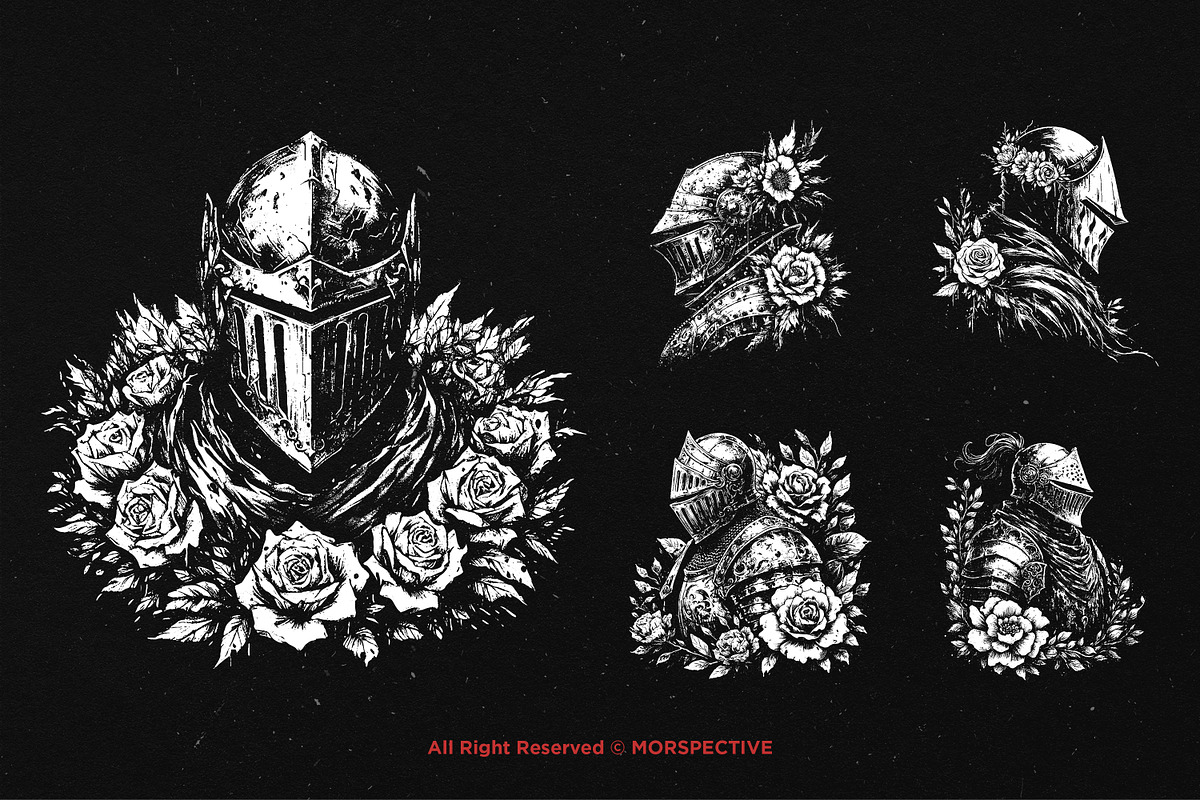 10 Bundle Dark Art Warrior Knight, an Illustration by Morspective (Photo 3 of 7)