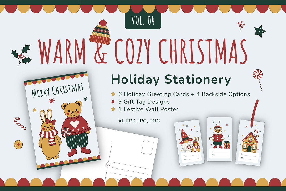 Christmas Cards & Gift Tags Pack, a Card Template by Floralis (Photo 1 of 8)