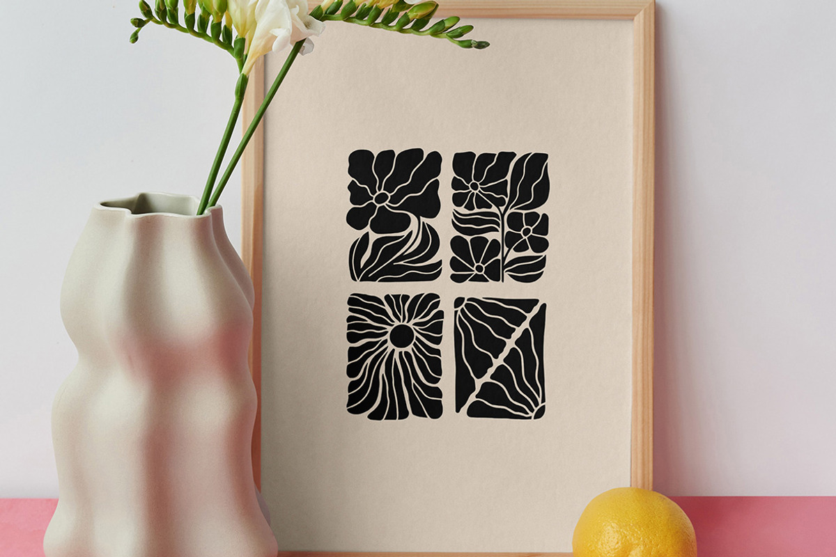 Retro Flowers linocut bundle, an Illustration by ClayStudio (Photo 3 of 8)