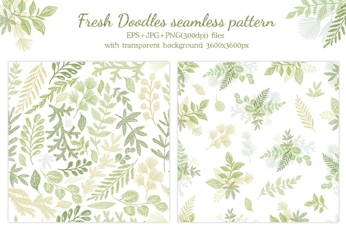 Leaves Branches & Herbs Fresh Doodle, a Decorative Illustration by antuanetto (Photo 7 of 11)