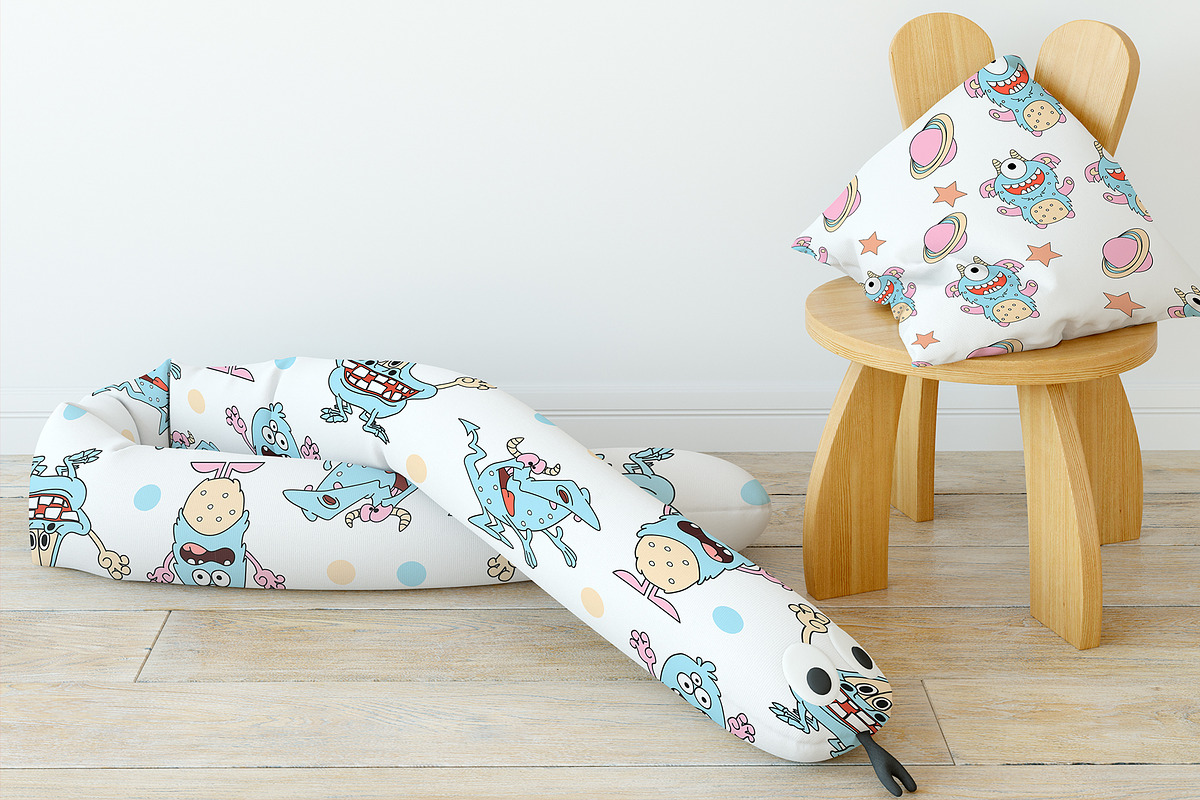 Kids Patterns & Alphabets - Monsters, a Pattern Graphic by Pixavics (Photo 6 of 7)