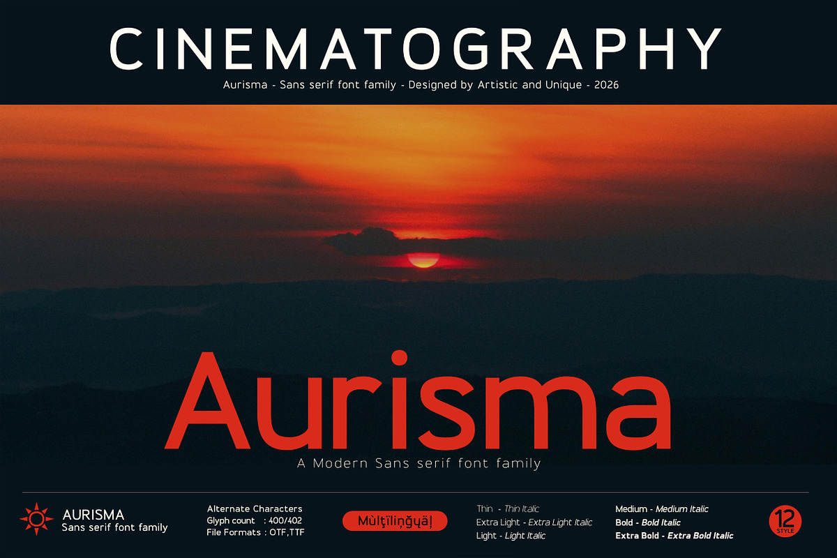 Aurisma - Sans serif font family, a Sans Serif Font by Artistic & Unique (Photo 14 of 15)