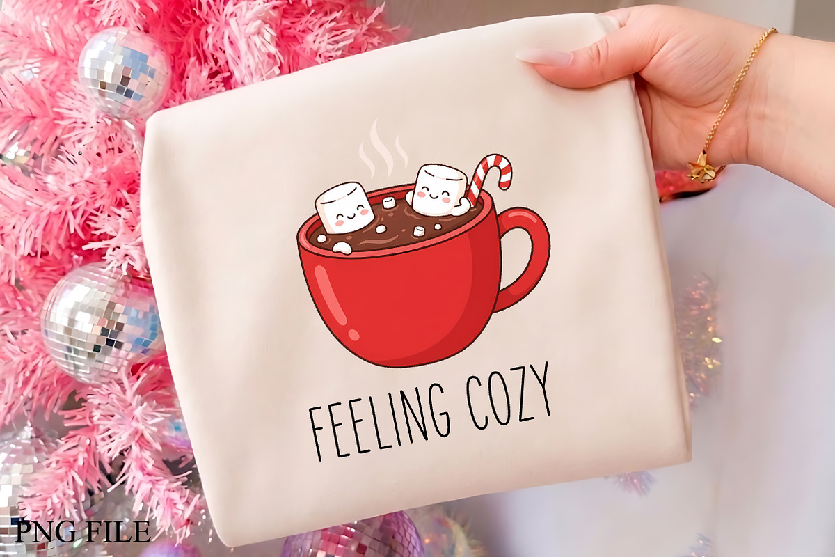 Feeling Cozy Hot Cocoa Mug PNG, a Seasonal Illustration by CrexoraLab (Photo 1 of 4)