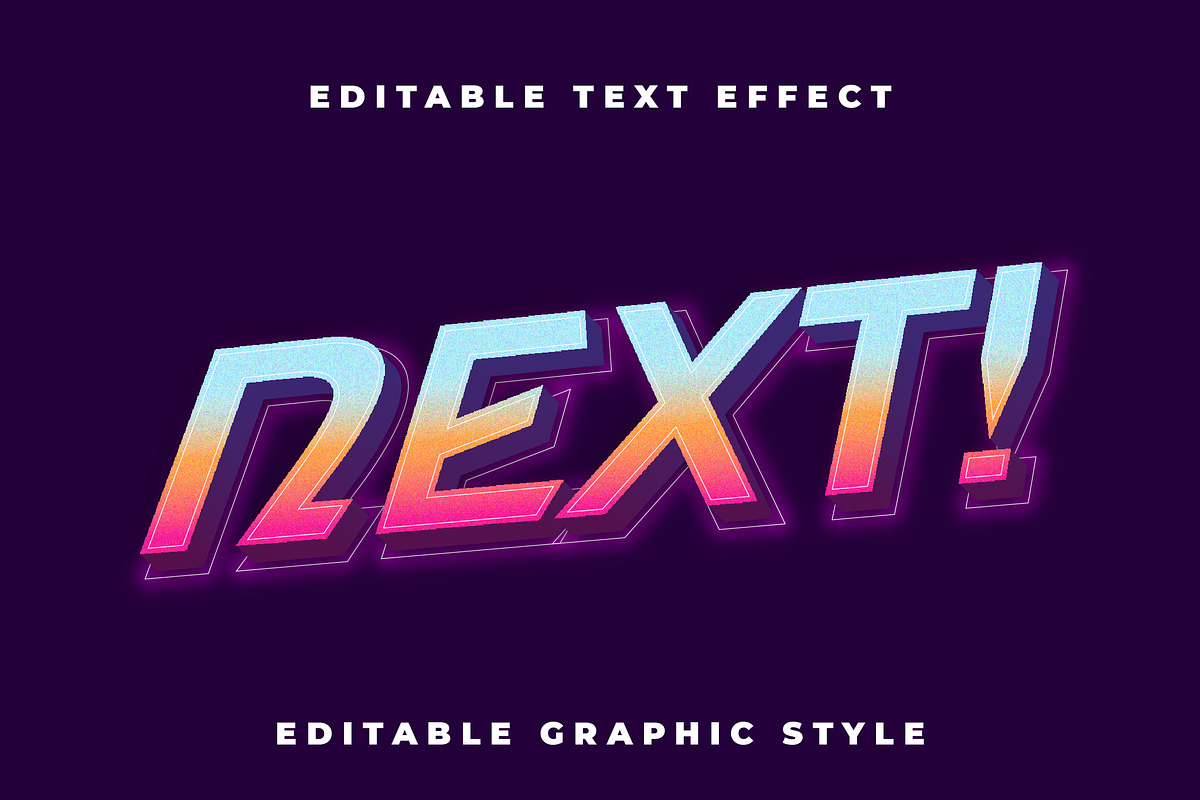 Bright 3D Future Text Effect, a Templates & Theme by studiogstock (Photo 2 of 3)