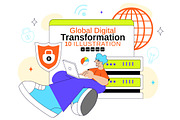 10 Global Digital Transformation, a Technology Illustration by denayunebgt (Thumbnail 1 of 4)