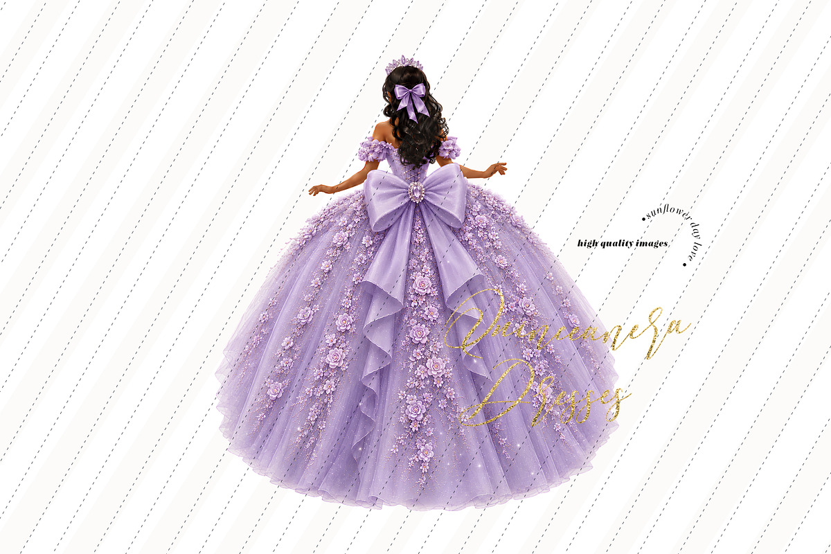 Purple Tan skin Princess Clipart, a Person Illustration by Sunflower Day Love (Photo 1 of 3)
