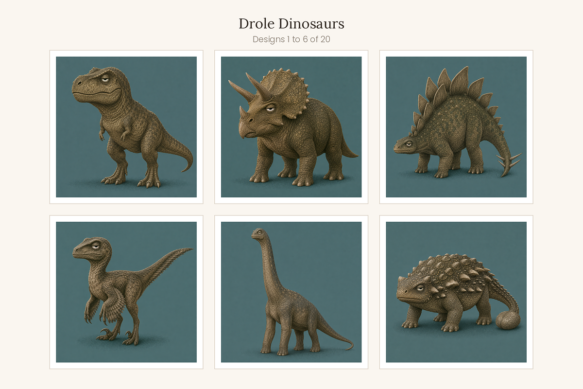 Funny Dinosaur Clip Art, Set of 20, an Animal Illustration by LanternkinStudio (Photo 6 of 13)