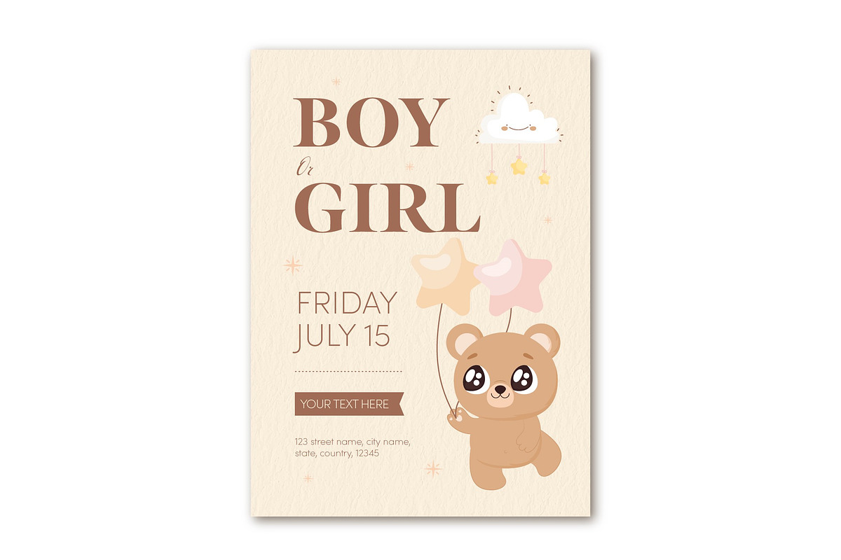 Gender Reveal Invitation, a Templates & Theme by studiogstock