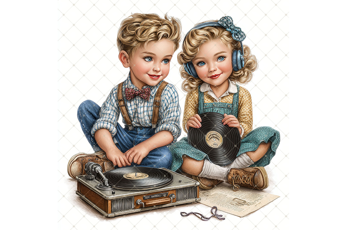 Record Playing Clipart JPG, a Person Illustration by Memories By Lea (Photo 5 of 17)