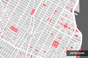 New York Map – Pale / Pink, an Illustration by MetroMaps (Thumbnail 2 of 3)