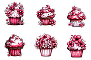 Whimsical Spring Cupcake Clipart, an Illustration by CreationArt (Thumbnail 6 of 7)