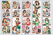 Pin Up Girl Coaster - Sarcastic, a Person Illustration by ElenazlataArt (Thumbnail 8 of 10)