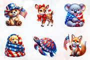 Patriotic Cute Animals Clipart, an Illustration by RobertsArt (Thumbnail 5 of 8)
