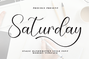 Saturday | Script Font, a Handwritten Font by Scratchones (Thumbnail 1 of 9)