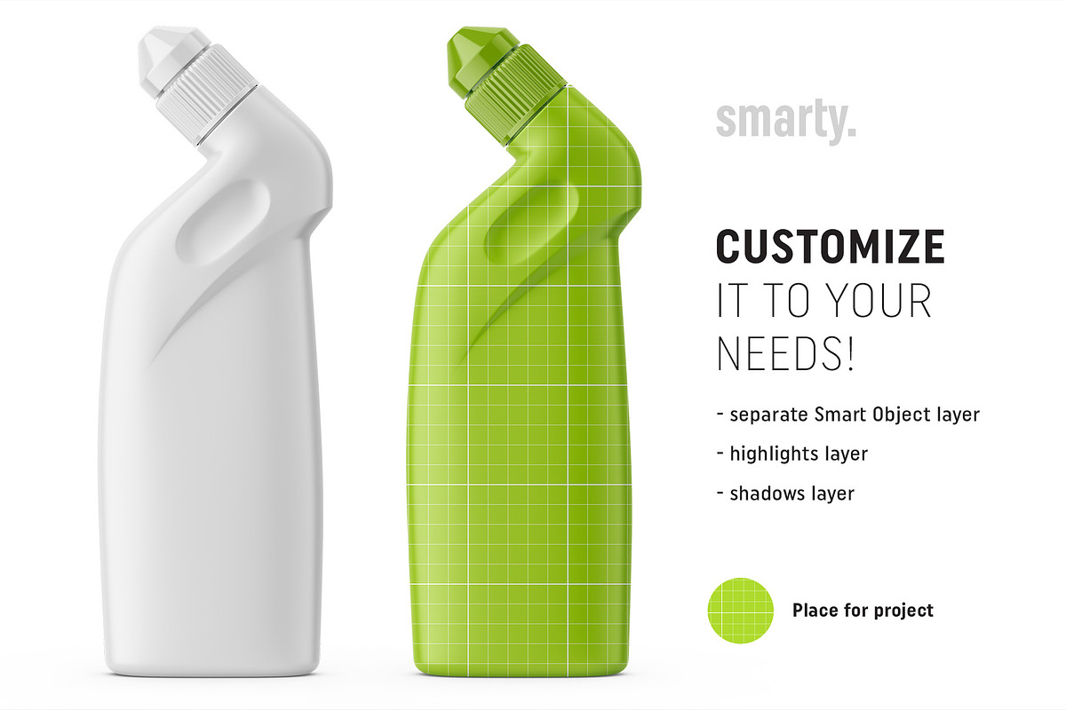Toilet cleaner bottle mockup, a Pens & Pencil Mockup by Smarty Mockups