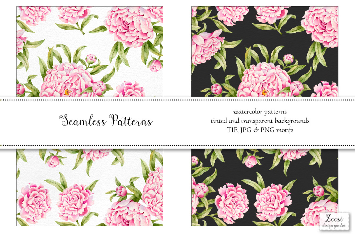 Peony Bloom Pattern & Motifs, a Pattern Graphic by Zeesi Design Garden (Photo 9 of 11)