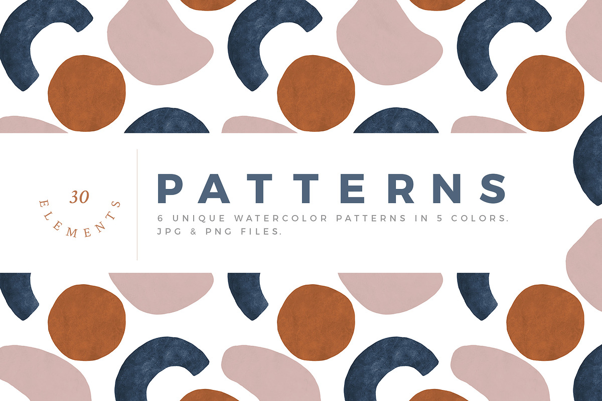 Watercolor Seamless Patterns, a Pattern Graphic by Basia Stryjecka (Photo 15 of 15)