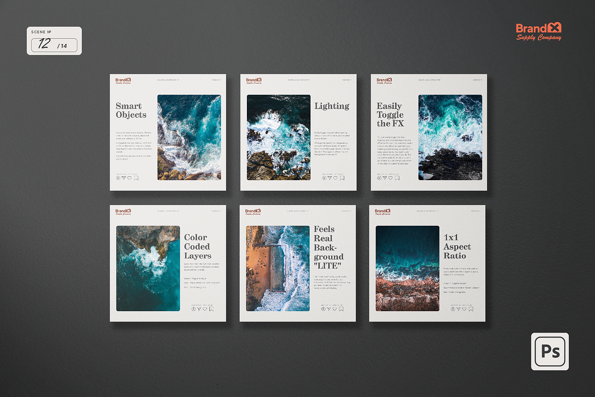 Agenzia I Square Mockup Kit, a Mockup by Brand_x Supply Co. (Photo 14 of 17)