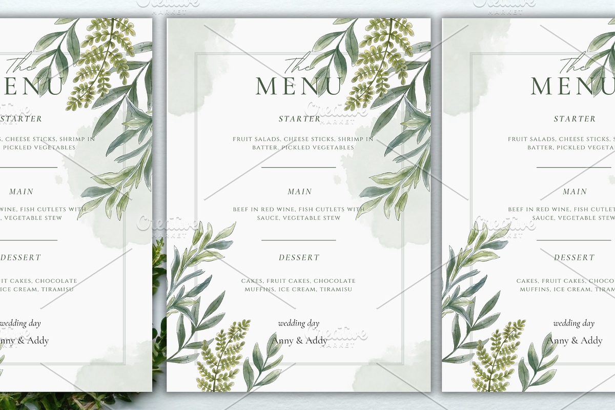 Green Leafy Wedding Templates, a Templates & Theme by TheSimplySereneShop (Photo 1 of 4)