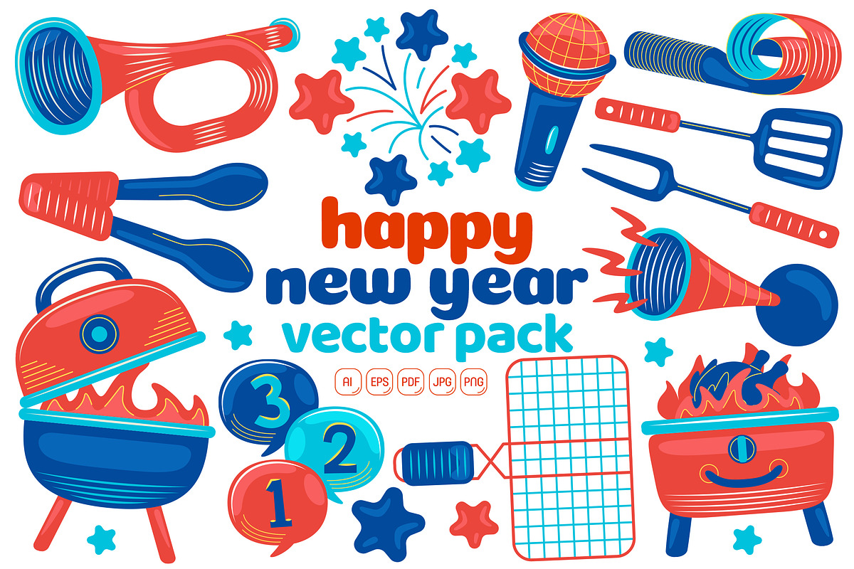Happy New Year Vector Pack #02, an Object Graphic by MEDZ (Photo 3 of 3)