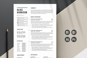 Resume/cv Template | Word, a Resume Template by Creatune