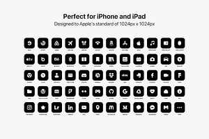 IOS 14 Icons - Simple B & W Pack