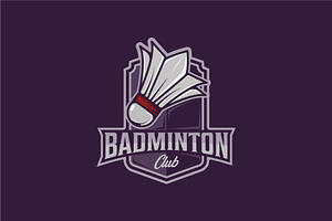 shuttlecock of badminton emblem logo, a Branding & Logo Template by zyxroun shop