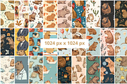 100 Trend Capybara Seamless Patterns, a Pattern Graphic by mkStudioLab (Thumbnail 2 of 4)