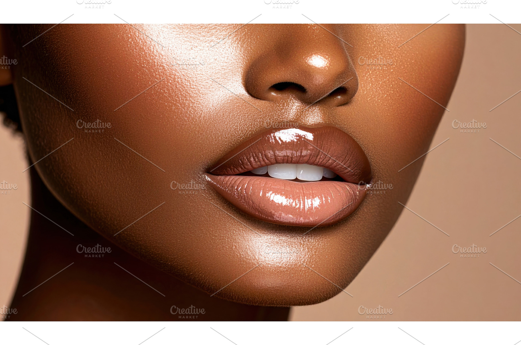 Extreme close-up of glossy lips and, a Beauty & Fashion Photo by Igor Tichonow