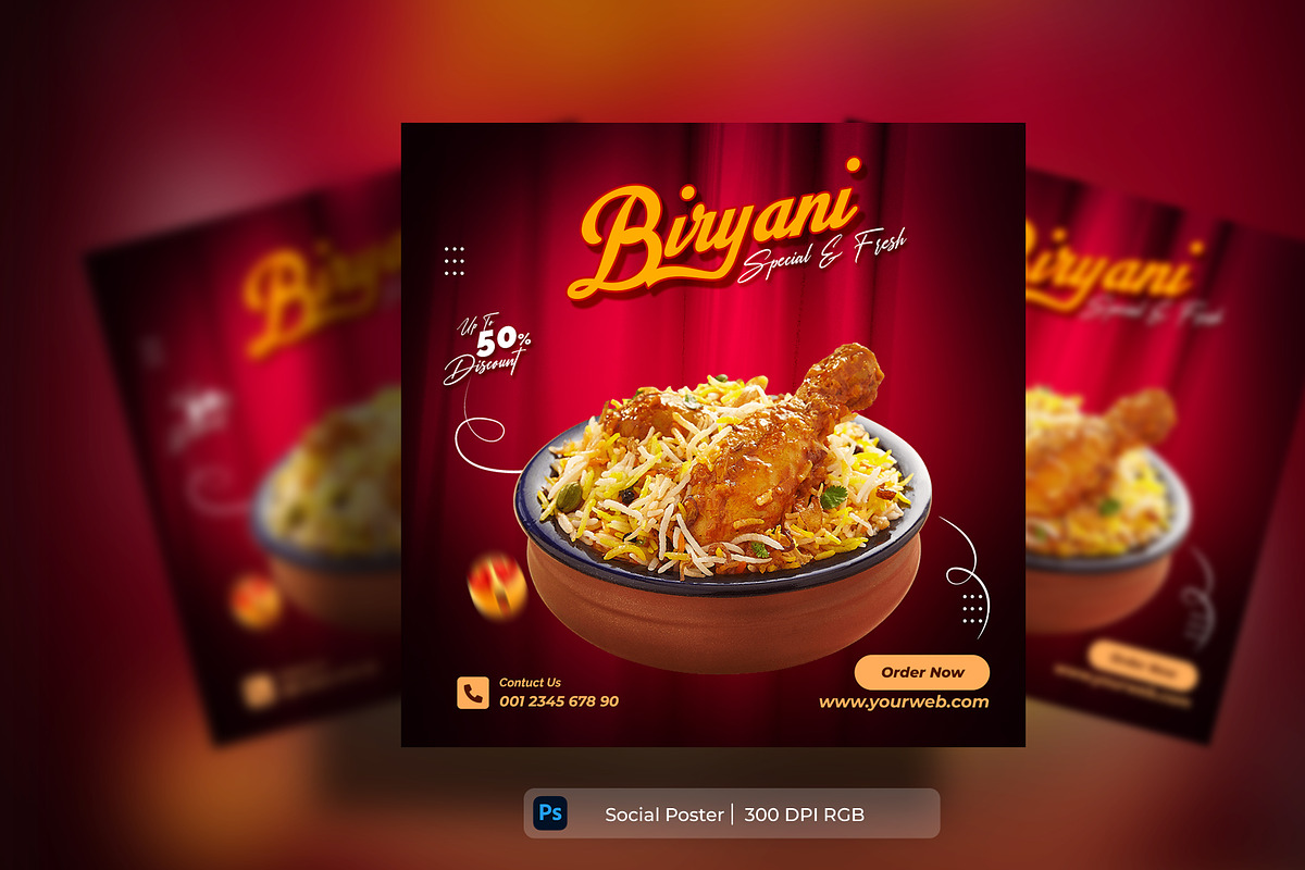 Food And Restaurant social template, a Social Media Template by mdmijanur0187 (Photo 1 of 3)