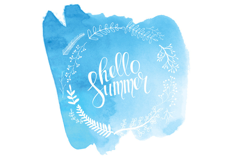 Hello summer! Watercolor!, a Background Graphic by Aromeo
