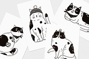 Cute cats black & white set, an Animal Illustration by Good Studio (Thumbnail 3 of 3)