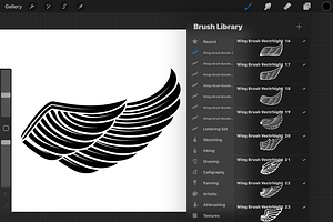 Wing Stamp Brushes For Procreate