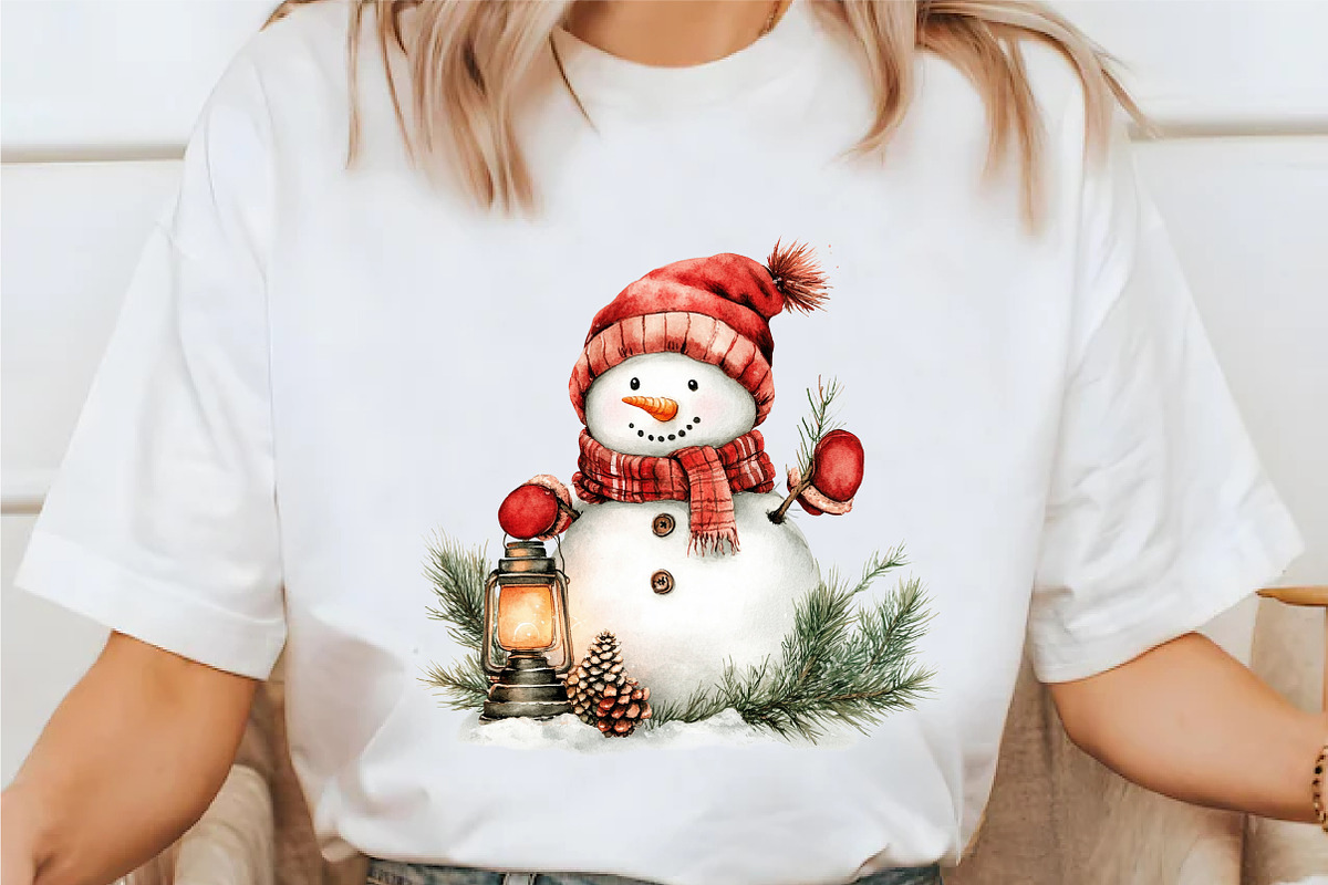 Christmas Snowman Clipart Bundle, a Seasonal Illustration by designcity5 (Photo 3 of 5)