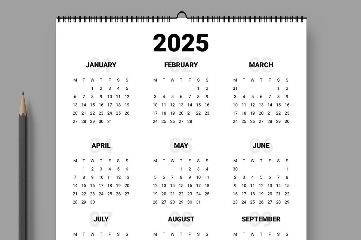 Wall Calendar Template 2025 to 2028, a Stationery Template by ContestDesign (Photo 2 of 4)