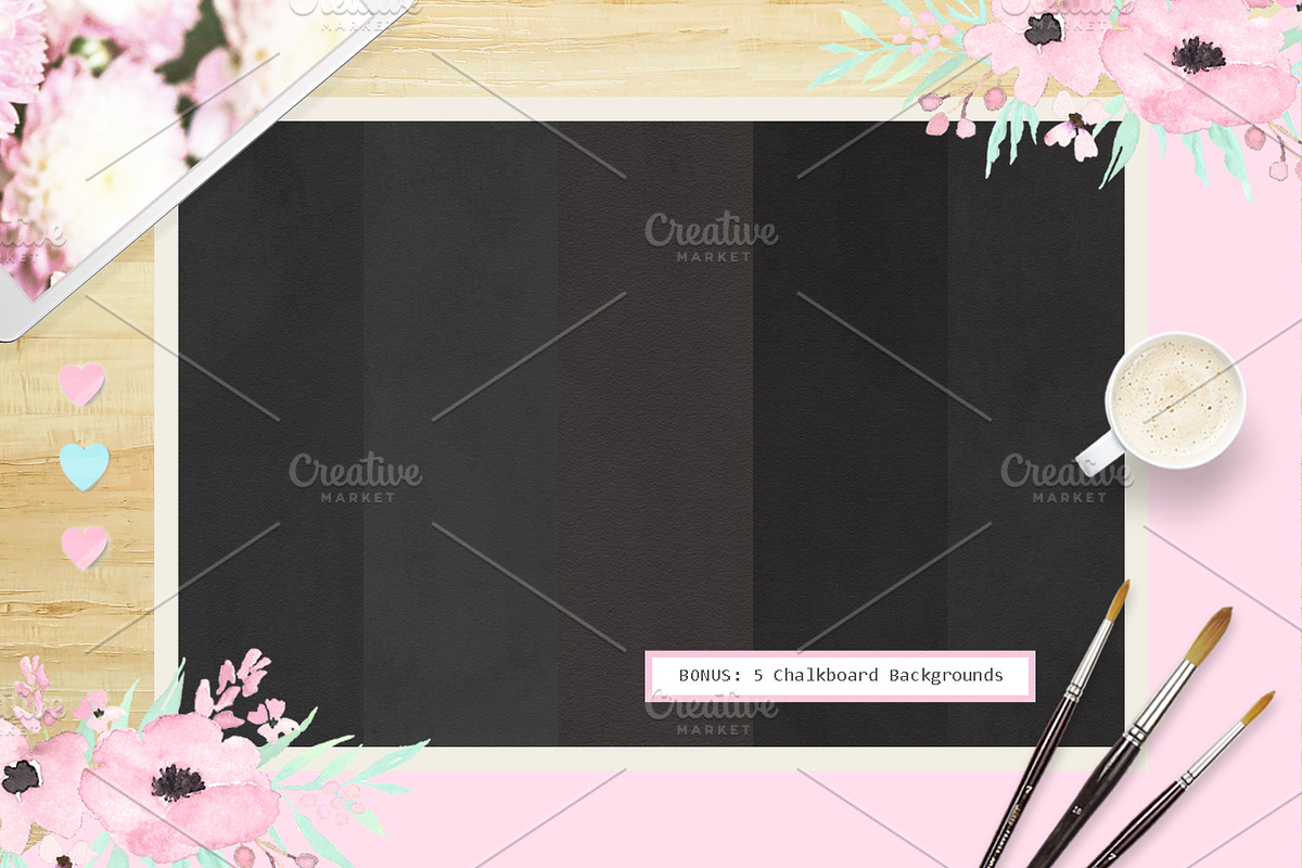Pinkish Blooms - Watercolor Flowers, an Illustration by Carousellerie Creative (Photo 5 of 6)