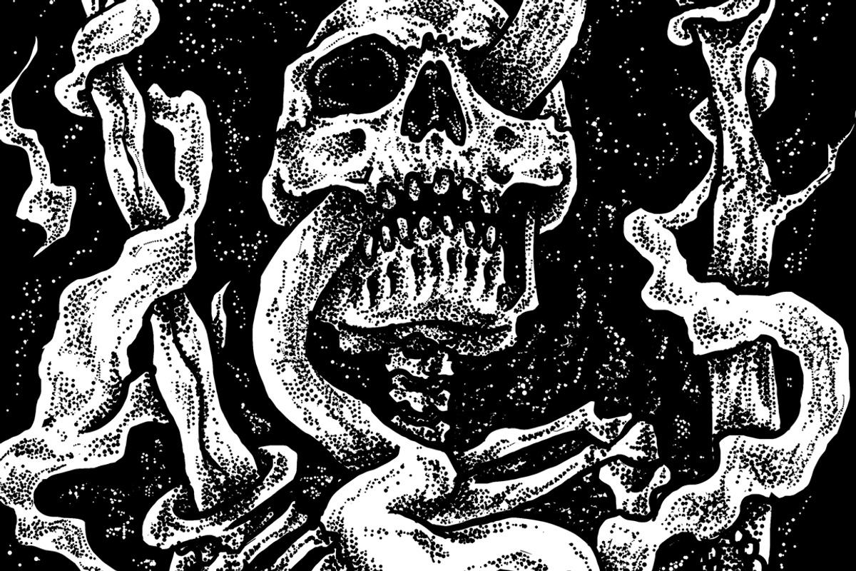 Nightmare skull | T-shirt design, an Object Illustration by Design by sebrodbrick (Photo 2 of 3)