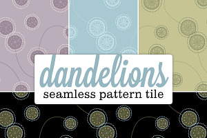 Seamless Pattern: Funky Dandelion