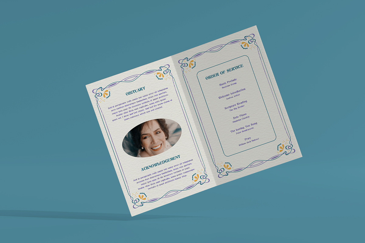 Funeral Program Art Nouveau Theme, a Brochure Template by Neermana (Photo 4 of 4)