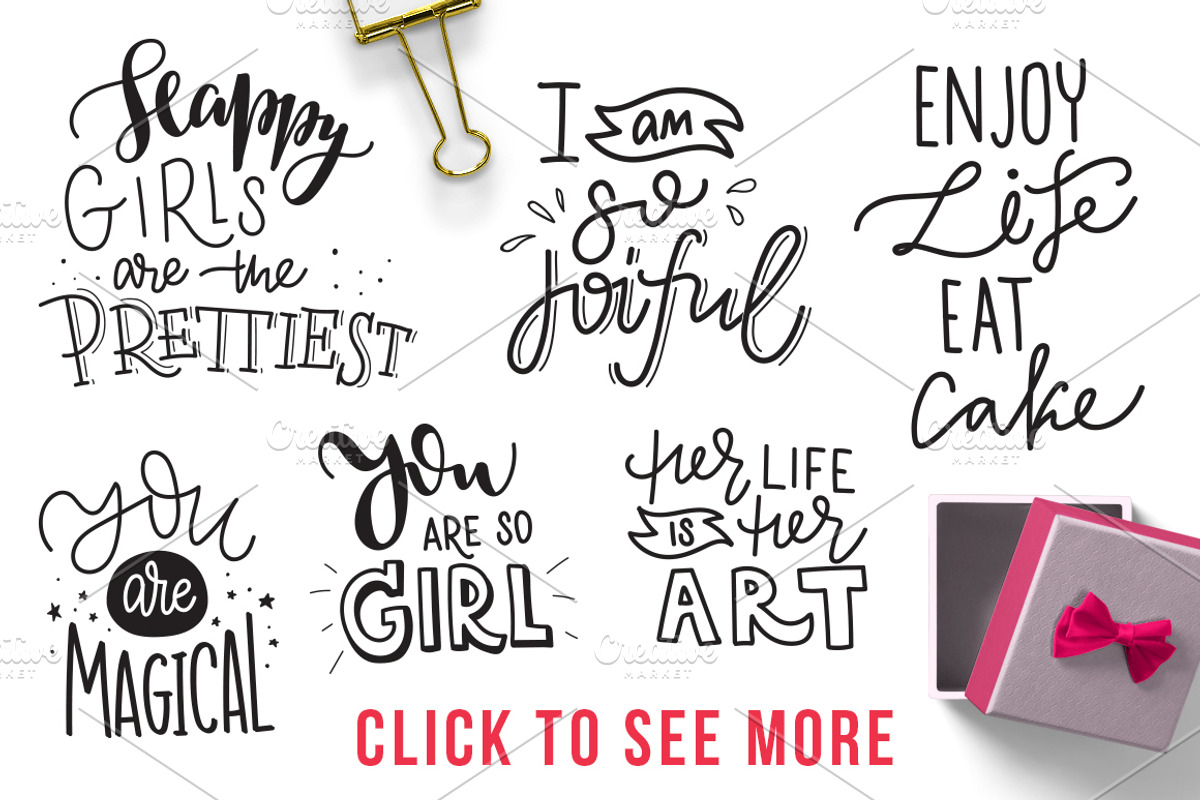 Girl power - lettering set, a Social Media Template by Beauty Drops (Photo 3 of 9)