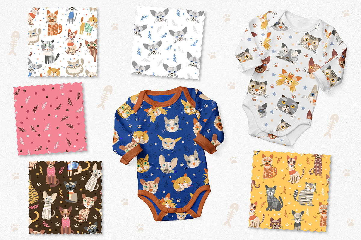 Cool Cats. Cliparts, Patterns, ABC., an Animal Illustration by DearLetters (Photo 8 of 17)