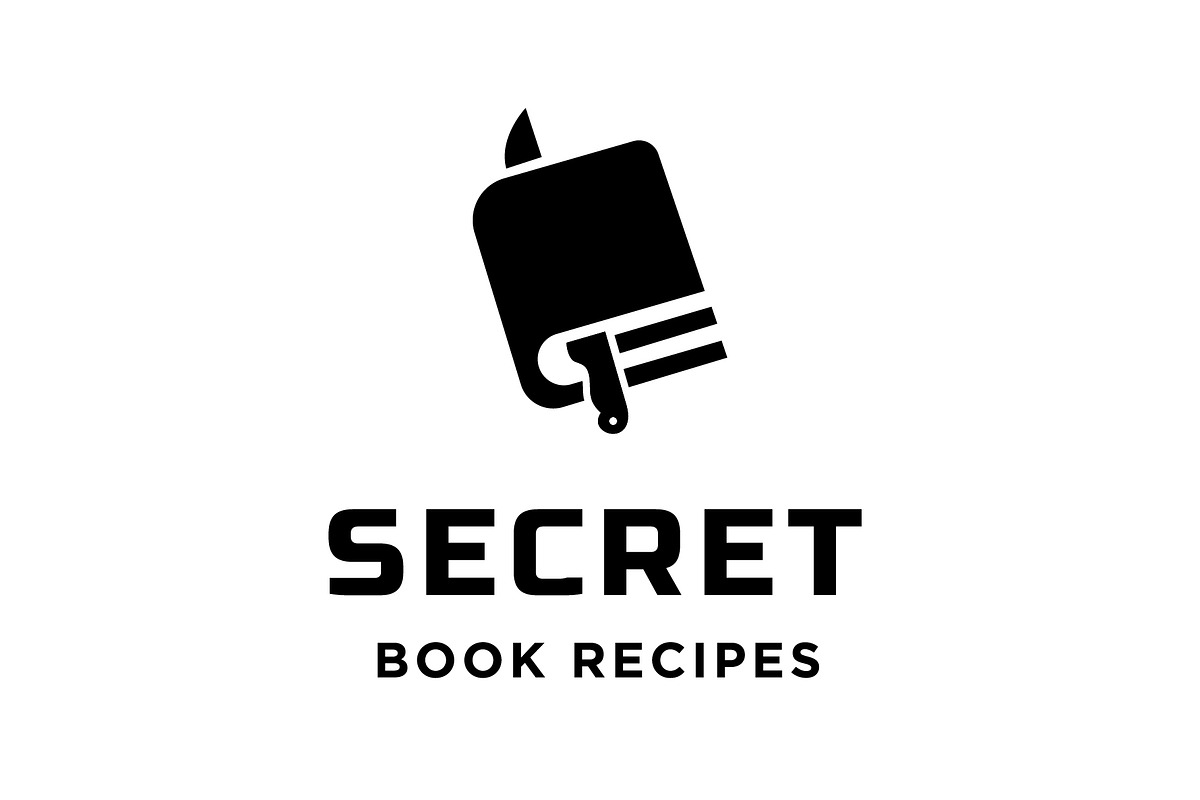 knife and book for chef cook recipes, a Branding & Logo Template by funpixel