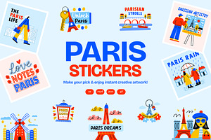 Animated Paris Stickers Set, an Emoji Icon by Vectors Market