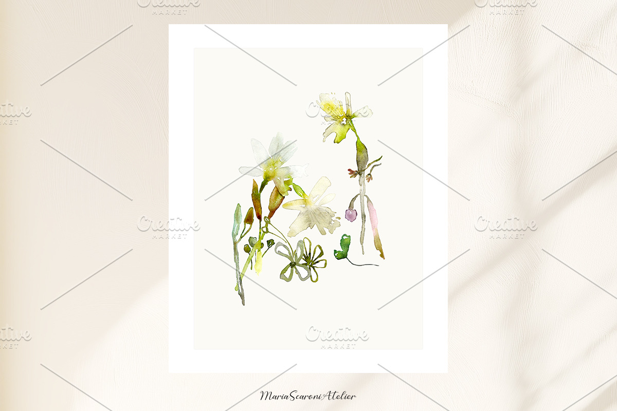 Watercolor Daffodils Floral Wall Art, a Decorative Illustration by MariaScaroniAtelier (Photo 2 of 8)