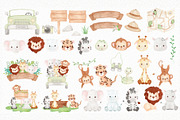 Safari Friends Watercolor Clipart, an Illustration by Estúdio Lin (Thumbnail 2 of 6)