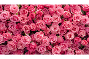 Top View of Pink Rose Bouquet, a Beauty & Fashion Photo by Lermont51