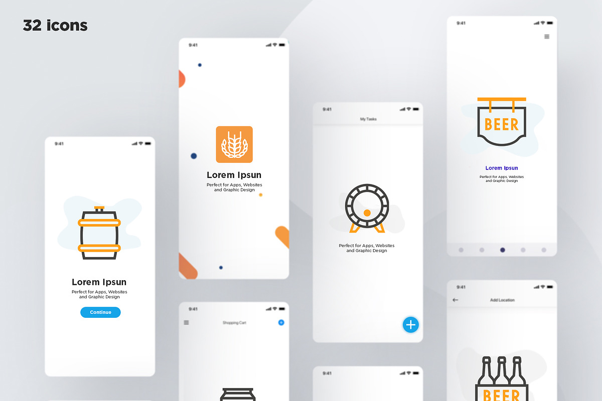 Beer Brewery | 32 Icons Set, an Outline Icon by Marina Silence (Photo 14 of 17)