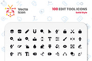 Edit Tool Icon Pack, a Solid Icon by vectaicon (Thumbnail 1 of 5)